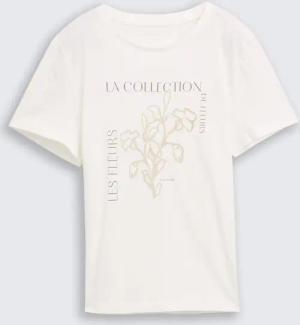 TOM TAILOR Damen T-Shirt mit Print, weiß, Uni, Gr. XXXL