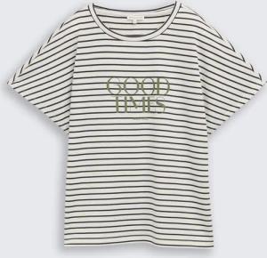 TOM TAILOR Damen T-Shirt mit Streifenmuster, blau, Gestreift, Gr. M