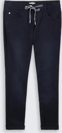 TOM TAILOR Damen Tapered Relaxed Hose, blau, Uni, Gr. 42/28