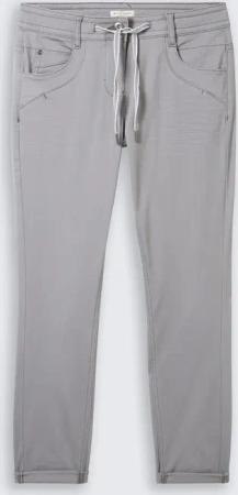 TOM TAILOR Damen Tapered Relaxed Hose, grau, Uni, Gr. 34/28