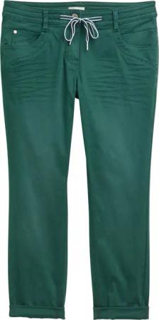 TOM TAILOR Damen Tapered Relaxed Hose, grün, Uni, Gr. 34/28