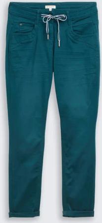 TOM TAILOR Damen Tapered Relaxed Hose, grün, Uni, Gr. 38/28