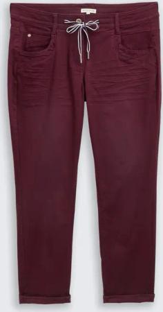 TOM TAILOR Damen Tapered Relaxed Hose, rot, Uni, Gr. 36/28