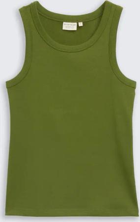 TOM TAILOR Damen Top mit Rippstruktur, grün, Uni, Gr. XXXL