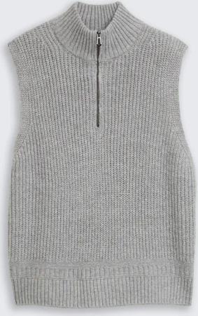 TOM TAILOR Damen Troyer Pullunder, grau, Meliert, Gr. XXL