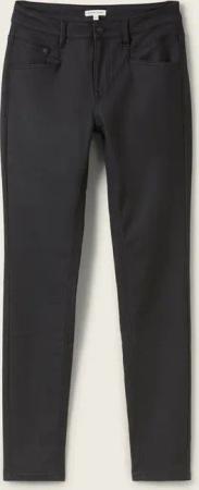 TOM TAILOR Damen TTALEXA COATED SKINNY Jeans, schwarz, Uni, Gr. 33/32