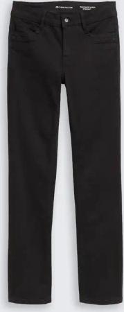 TOM TAILOR Damen TTALEXA STRAIGHT Jeans, schwarz, Uni, Gr. 26/32