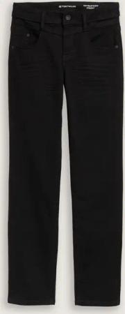 TOM TAILOR Damen TTALEXA STRAIGHT Jeans, schwarz, Uni, Gr. 27/32