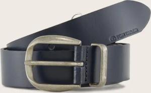 TOM TAILOR Damen TTBROOK Ledergürtel mit abgerundeter Dornschließe, blau, Logo Print, Gr. 100