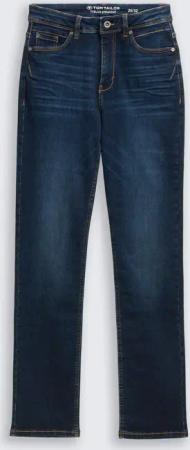 TOM TAILOR Damen TTELVA STRAIGHT High Waist Jeans, blau, Uni, Gr. 26/32