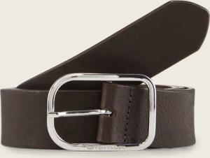 TOM TAILOR Damen TTHELEN Ledergürtel mit abgerundeter Dornschließe, braun, Uni, Gr. 100