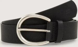 TOM TAILOR Damen TTIVY Ledergürtel mit abgerundeter Dornschließe, schwarz, Uni, Gr. 100