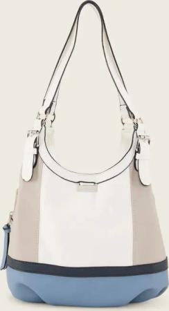 TOM TAILOR Damen TTJUNA S Shopper mit Colour Blocking, blau, Colour Blocking, Gr. ONESIZE