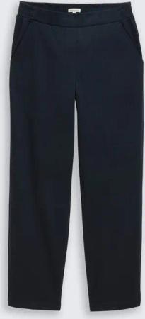 TOM TAILOR Damen TTLEA Loose Straight Hose, blau, Uni, Gr. 40/32