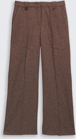 TOM TAILOR Damen TTLEA WIDE Hose in Melange-Optik, braun, Meliert, Gr. 40/32