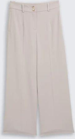 TOM TAILOR Damen TTLEA WIDE Hose mit Bügelfalte, grau, Uni, Gr. 42/32