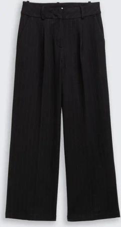 TOM TAILOR Damen TTLEA WIDE Hose mit Glitzer-Effekt, grau, Gestreift, Gr. 36/30