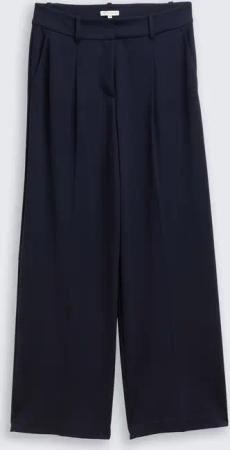 TOM TAILOR Damen TTLEA Wide Leg Hose, blau, Uni, Gr. 44/32