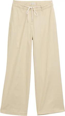 TOM TAILOR Damen TTLEA Wide Leg Hose mit Kordelzug, beige, Uni, Gr. 36/32