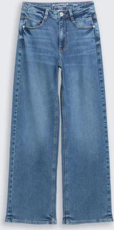 TOM TAILOR Damen TTMADINA WIDE Jeans, blau, Uni, Gr. 28/32