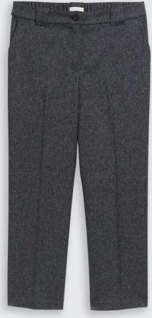 TOM TAILOR Damen TTMIA STRAIGHT Hose in Melange-Optik, blau, Meliert, Gr. 42/28