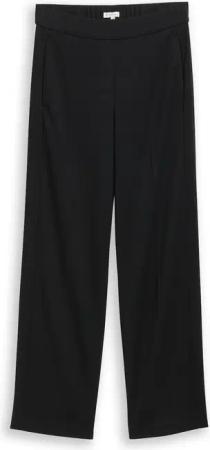 TOM TAILOR Damen TTMIA STRAIGHT Hose, schwarz, Uni, Gr. 38/32