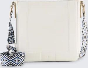 TOM TAILOR Damen TTNANI M Umhängetasche mit gewebtem Trageriemen, weiß, Uni, Gr. ONESIZE