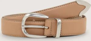 TOM TAILOR Damen TTPIPER Ledergürtel mit abgerundeter Dornschließe, beige, Uni, Gr. 100