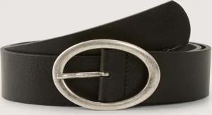 TOM TAILOR Damen TTRUBY Ledergürtel mit ovaler Dornschließe, schwarz, Uni, Gr. 90