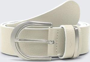 TOM TAILOR Damen TTSANDRA Ledergürtel mit abgerundeter Dornschließe, grau, Logo Print, Gr. 95