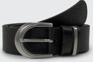 TOM TAILOR Damen TTSANDRA Ledergürtel mit abgerundeter Dornschließe, schwarz, Logo Print, Gr. 95