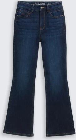 TOM TAILOR Damen TTSTELLA BOOTCUT Jeans mit Stretch, blau, Uni, Gr. 27/32