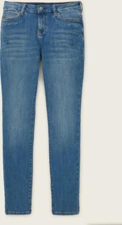 TOM TAILOR Damen TTTAPERED Jeans, blau, Uni, Gr. 31/30