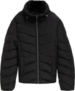 TOM TAILOR Damen Wasserabweisende Pufferjacke, schwarz, Uni, Gr. XS