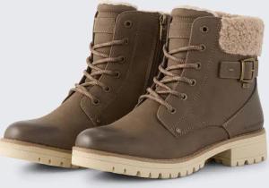 TOM TAILOR Damen Wasserdichte Stiefel mit Fütterung, beige, Uni, Gr. 38
