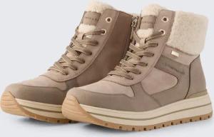 TOM TAILOR Damen Wasserfeste Stiefeletten mit Plateau-Sohle, beige, Uni, Gr. 39