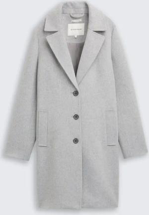 TOM TAILOR Damen Wollmantel mit Eingriffstaschen, grau, Meliert, Gr. S