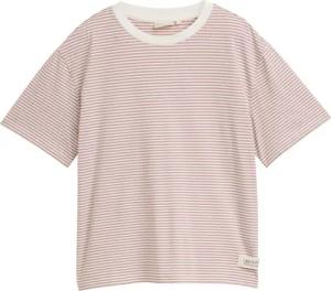 TOM TAILOR DENIM Damen Boxy Fit T-Shirt, rosa, Gestreift, Gr. M