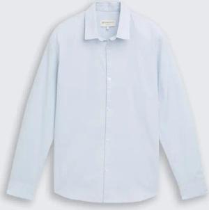 TOM TAILOR DENIM Herren Basic Fit Hemd aus Baumwolle, blau, Uni, Gr. M