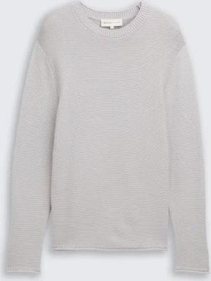 TOM TAILOR DENIM Herren Relaxed Fit Strickpullover, grau, Meliert, Gr. XXL