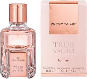 TOM TAILOR Eau de Parfum True Values for her EdP Parfum Frauen Natural Spray 50ml, 1-tlg., Intensiv fruchtig blumig Parfüm Geschenk für Damen Frauen Mädchen