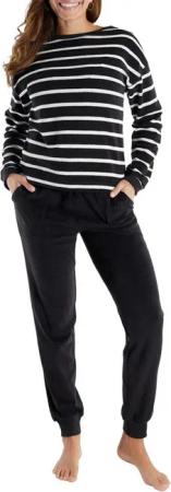 TOM TAILOR Hausanzug TOM TAILOR Damen Trainingsanzug grau quergestreift (1 tlg)