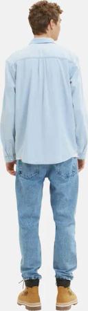 Tom Tailor Hemd Relaxed Denim-Hemd langem Arm, Kent-Kragen, Knopfleiste und Brusttasche