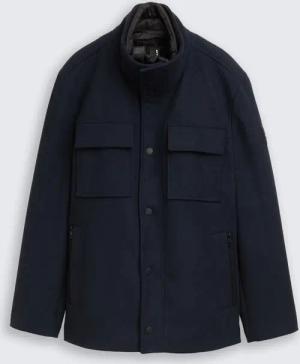 TOM TAILOR Herren 2-in-1 Wolljacke mit abnehmbarer Innenjacke, blau, Uni, Gr. XXL