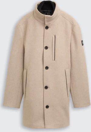 TOM TAILOR Herren 2-in-1 Wollmantel mit abnehmbarer Innenjacke, braun, Meliert, Gr. XXXL