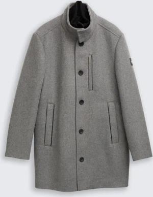 TOM TAILOR Herren 2-in-1 Wollmantel mit abnehmbarer Innenjacke, grau, Meliert, Gr. L