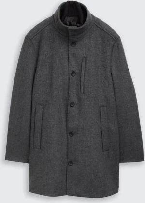 TOM TAILOR Herren 2-in-1 Wollmantel mit abnehmbarer Innenjacke, schwarz, Meliert, Gr. XXXL