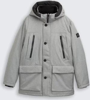 TOM TAILOR Herren Arctic Parka mit abnehmbarer Kapuze, grau, Meliert, Gr. L