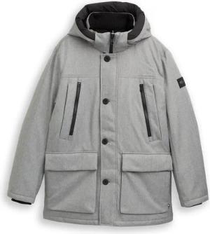 TOM TAILOR Herren Arctic Parka mit abnehmbarer Kapuze, grau, Meliert, Gr. XXXL