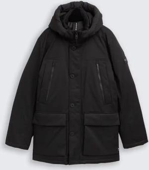 TOM TAILOR Herren Arctic Parka mit abnehmbarer Kapuze, schwarz, Uni, Gr. L